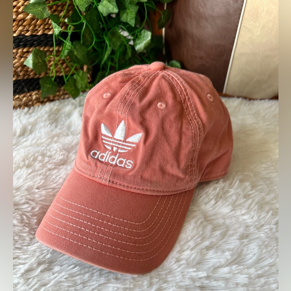 Adidas Coral Pink Scarlet Trace / White OSFM Baseball Cap